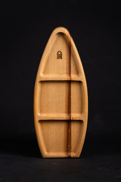 Custom oval wooden tray, made in Croatia by Taiga Carpentry