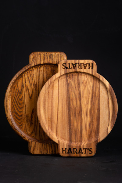 Custom round wooden tray made in Croatia